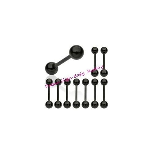 Black Tongue Bar 14G Black TitaniumTongue Rings Straight Popular Body Piercing Jewelry Gauge Tongue Piercing Barbell Choose Size