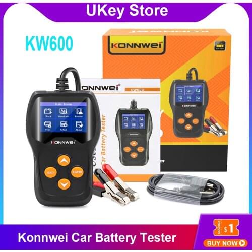 KONNWEI KW600 Car Battery Tester 100 to 2000CCA Quick Cranking Charging Diagnostic Battery Tester Car Battery Tools For 12V Cars