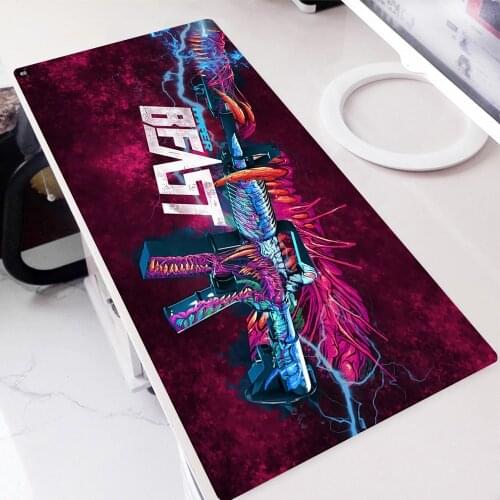 CS GO Hyper Beast Mouse Pad Large Mousepad Gamer Desk Mat For Office PC Gamer Cabinet Gaming Computer Table Deskpad Deskmat Csgo
