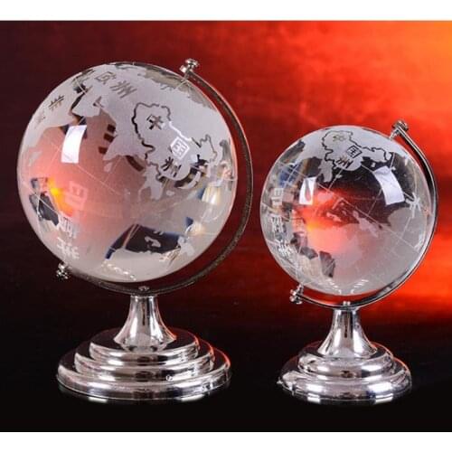 6cm Miniature Earth Model Glass Sphere Crystal Craft Crystal Earth Ball Laser Engraved Home Decor Ornament Gift
