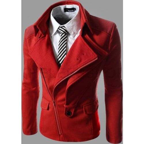 New Mens fashion leisure inclined zipper jacket autumn and winter Male leisure fashion coat of cultivate ones morality