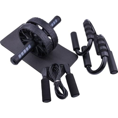 Abdominal Wheel Push-ups Bracket Rope Skipping 3-Piece Set Fitness Equipment Combination Household Indoor Abdominal Wheel