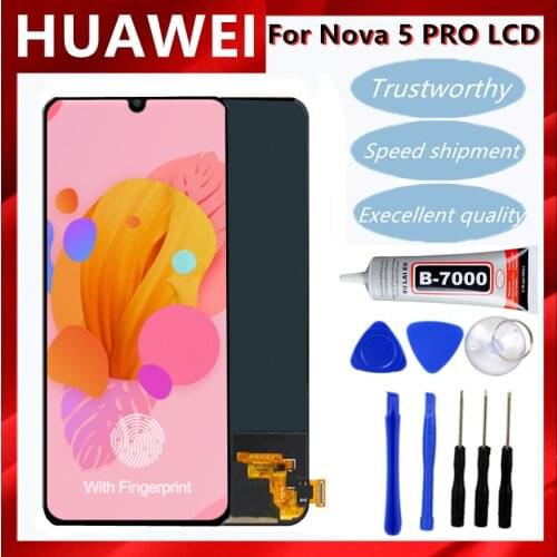 OLED For Huawei Nova 5 Pro LCD Display Touch Digitizer Assembly SEA-AL10 SEA-TL10 SEA-LX2 Replacement For Huawei Nova 5 LCD