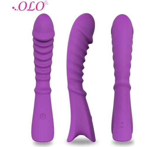 OLO 19cm 9 Speeds Silicone G Spot Magic Wand Thread Stimulation Dildo Vibrator Sex Toys for Woman Female Masturbator