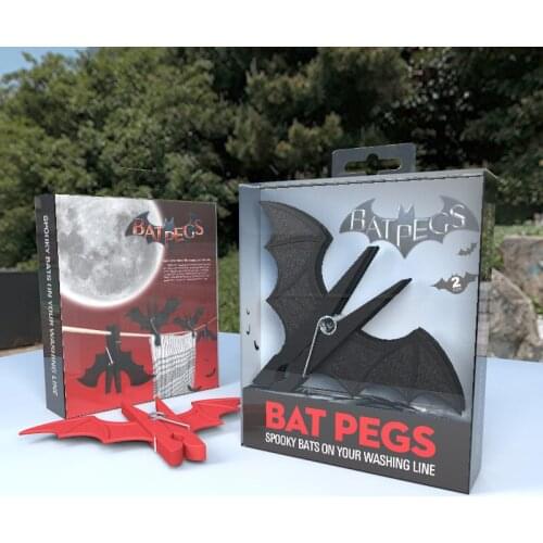 2Pcs/Lot Bat Pegs Suck UK Home decor Craft Clothes Pegs Paper Photo Hanging Clamp Spring Clips For Message Cards free shipping