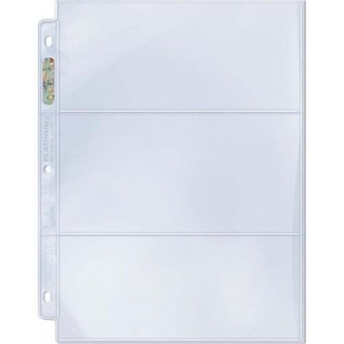 20PCS/LOT Ultra.Pro 3 Pockets Transparent Toploading Card Pages Cards Holder Protector For Coin/Stamp/Ticket Album Page