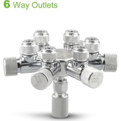 Aquarium Tank CO2 Valve Splitter Regulator Distributor Needle Fine Adjustment Valve for CO2 Regulator with 2 Way Outlets