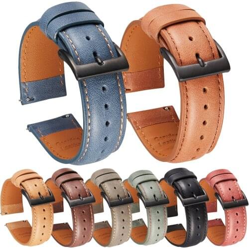 Leather Strap For Samsung Galaxy Watch 3 45mm 41mm Band Galaxy Watch 46mm 42mm/S3/Active 2 44mm 40mm Watchband Bracelet