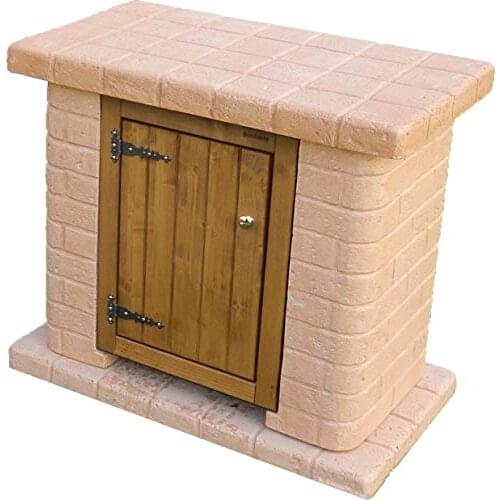 Bonfante cabinet garden stone veneer grandma Priscilla tobacco