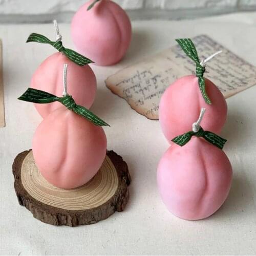 Stereoscopic Peach Candle Silicone Material Mold DIY 3D Fruit Fondant Cake Chocolate Candy Handmade Soap Jelly Mold Supplies