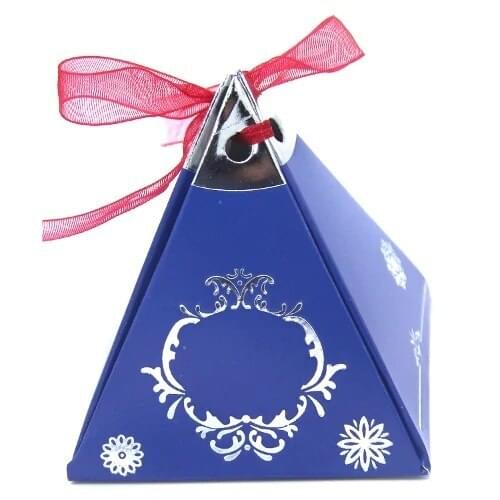 Navy blue Silver Leafing Pyramid Delight and Candy Box (25 PCs) 422918144