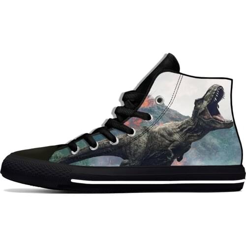 Movie Dinosaur Jurassic World Park Fashion Funny Casual Cloth Shoes High Top Lightweight Breathable 3D Print Men Women Sneakers