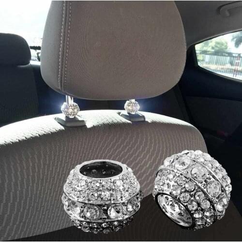 Car Decor Crystal Seat Headrest Decoration Charms, Diamond Interior Car Seat Accessory, Headrest Collar Charms, Car Glam
