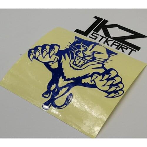 JKZ STKART Vinyl Die Cut Stickers Decals Jumping Tiger 12 x 12 cm Car Motor Bike Tank Laptop Helmet Stickers