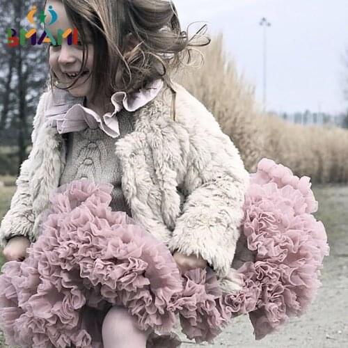 1-10Y Girls Tutu Skirt Ballerina Pettiskirt Layer Fluffy Children Ballet Skirts For Party Dance Princess Girl Tulle Miniskirt