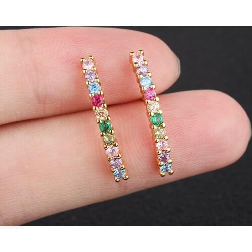 2021 Trend Stud Earrings Color Matching Shining Versatile Colorful Zircon Earrings for Women Summer Fashion Jewelry Accessories