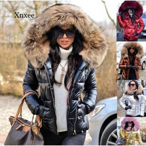 Winter Woman Parkas Jacket Fur Hooded Long Sleeve Thick Coats Female Zipper Casual Solid Color Warm Jackets Clothes Overcoat