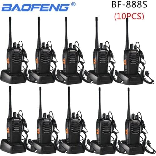 10PCS Baofeng BF888S Walkie Talkie 6km UHF 400-470MHz Ham Radio FM Transceiver BF-888S Two Way Radio Comunicador Transmitter