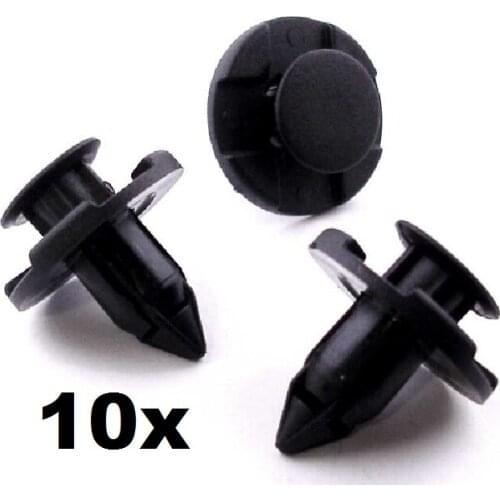 10x Plastic Trim Retaining Clips / Fasteners- 8mm hole