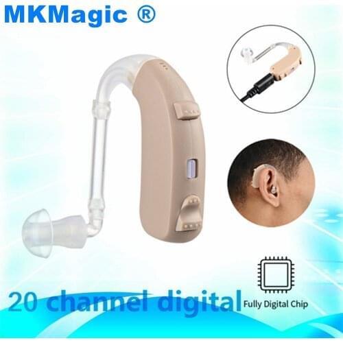 20 Channel Rechargeable Hearing Aids mini Ear Audifonos Professional Full Digital Hearing Aid RIC for Deafness Super Ear