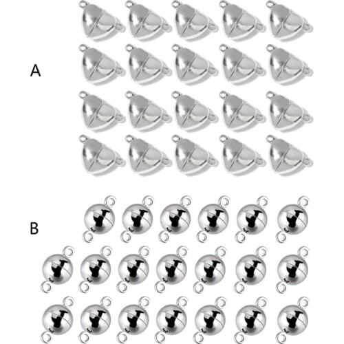 20pcs Cross Chain Necklace Pendant Beads Charms Pearl Bracelet Link Magnet Clasp Jewelry Crafting Findings Accessories