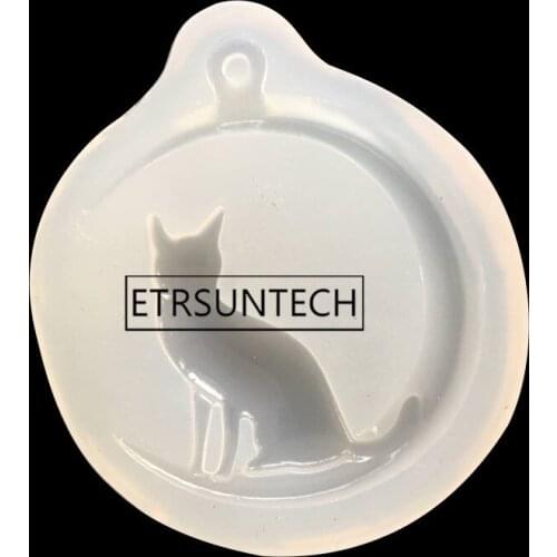 200pcs Clear Epoxy Resin Liquid Mold Moon Cat Silicone Pendant Necklace Mould Jewellry Making Resin Epoxy Casting Craft