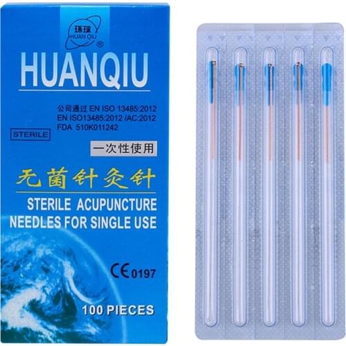5 boxes huanqiu Stainless Steel Medical Needle sterile acupuncture needle for single use with guide tube