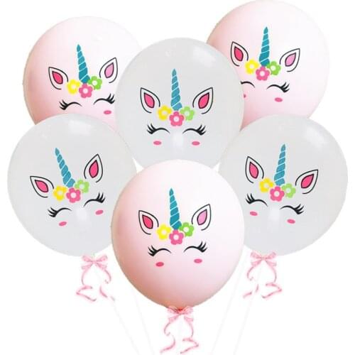 6pcs Unicorn Balloon Pink Confetti Latex Unicorn Baloon Party Decoration Unicorn Birthday Party Decor Kids Favors Air Globos