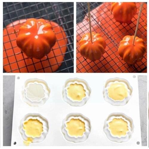 6 Halloween Pumpkin Silicone Cake Mold For Chocolate Decorating Dessert Baking Jello Pudding Pan Bakeware Tools Mousse Crea C7F2