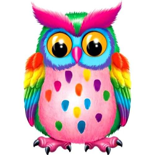 5D Diamond Painting Full Square/Round Drill Diamond Embroidery "Colored Owl" Picture of Rhinestone Handmade Home Decor