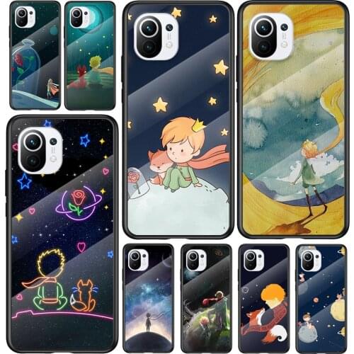 Tempered Glass Cover Cute little prince For Xiaomi Mi 11 11i 10T 10 CC9E CC9 9T Note 10 Ultra Pro Lite Phone Case Capa