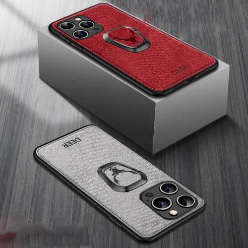 For iPhone 13 12 11 Pro Max 11Pro XS XR SE 2020 7 8 Plus 6s Case Magnet Stand Holder Cloth Fabric Bracket Soft Back Cover Funda