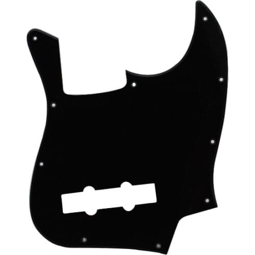 Black PVC Pickguard Tortoise Shell 1 Ply 10 Hole For Jazz J Bass Guitar