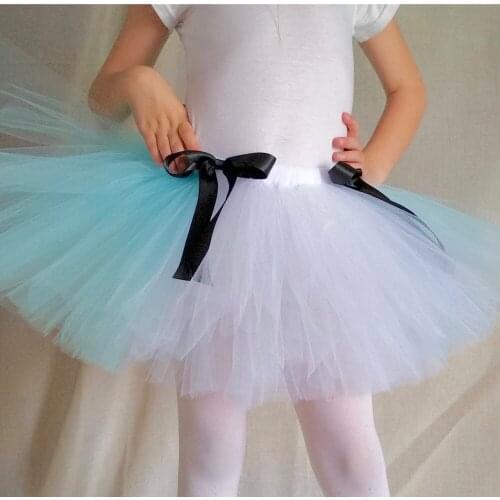 Baby Girls Princess Alice Tutu Skirt Girls Blue White Fluffy Ballet Dance Skirt Kid Maid Cosplay Costume for Halloween Birthday