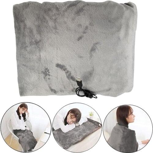 Flannel USB Electric Blanket Heated Shawl 100x70cm,Reversible Safe and Reliable