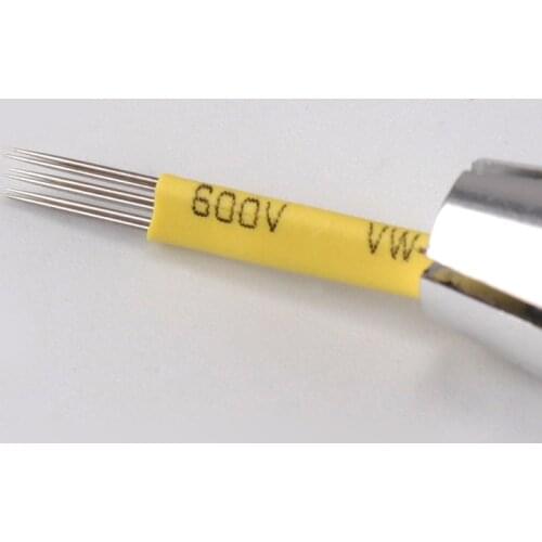 50pcs Microblading Needles Yellow Round Fog Shading Blade For Permanent makeup tools Tattoo Eyebrow 3d Body Art Accessories