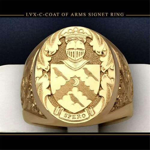 Middle Age Knight Pattern Plus Size RIng For Men Chivalry Show Finger Accessories Golden Color Size Plus Jewelry Classic Band