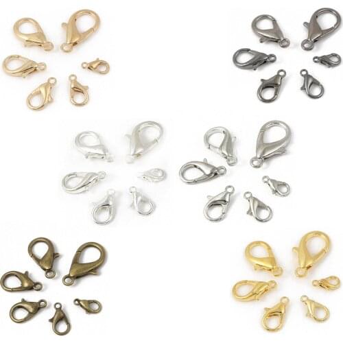 20-50Pcs/Pack Metal Lobster Clasp Hook End Connectors Rotating Buckles Clasps Jewelry Making Findings Necklace Bracelet DIY