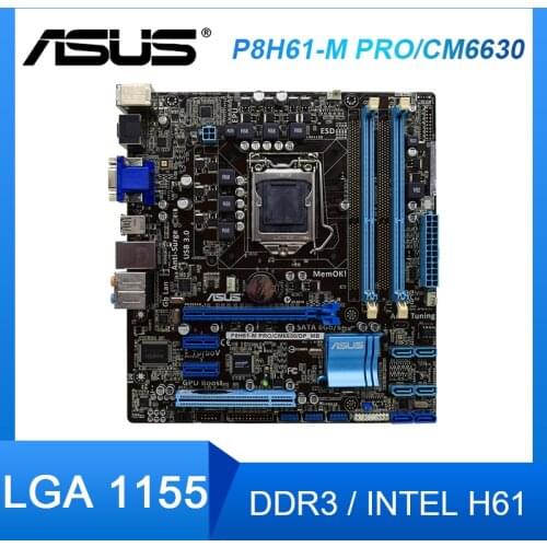 For Asus P8H61-M PRO/CM6630-8/DP_MB Desktop Motherboard H61 USB 3.0 HDMI LGA 1155 i3 i5 i7 DDR3 16G Original Used Mainboard