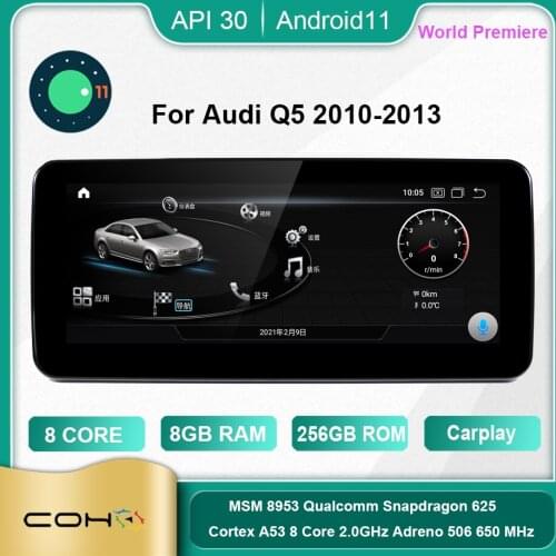 COHO For Audi Q5 2010-2013 Android 10.0 Octa Core 6+128G Car Multimedia Player Stereo Receiver Radio