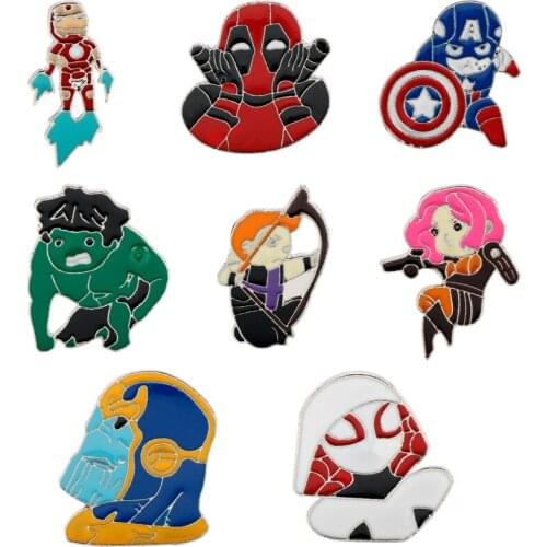 Disney Marvel Personality Male Creativity Spider Brooch Iron Man Shirt Alloy Enamel Pin Broche for Men Badge Pines Brooches