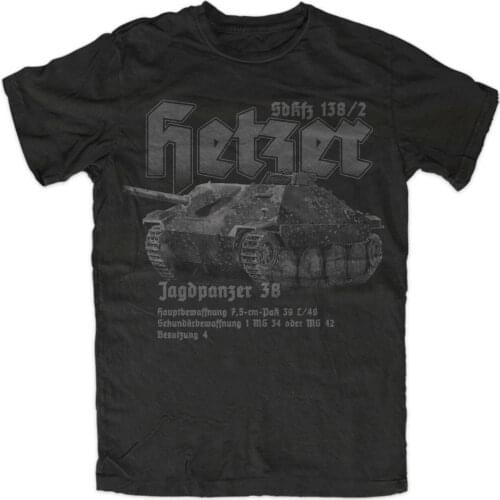 Hetzer Tank Premium Men T-Shirt Tank Panzer Force Short Casual 100% COTTON O-Neck T Shirt