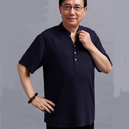 Chinese shirt bouse men traditional chinese clothing for men male Chinese mandarin collar shirt kung fu outfit tops TA396