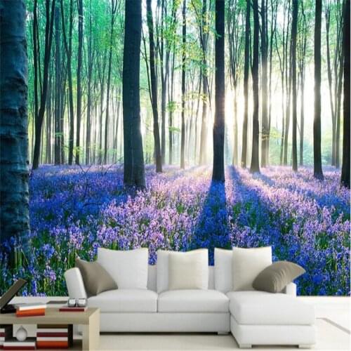Beibehang scale custom wallpaper modern minimalist trees flowers background wall papel de parede para quarto em 3d relevo