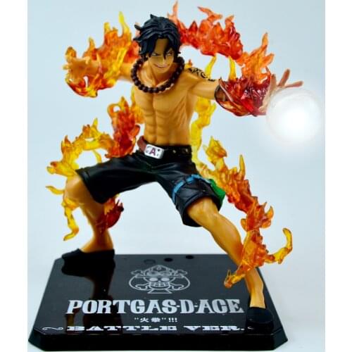 One Piece ZERO Fire Punch Ace Battle Ver. Fleam PVC Action Figure Model Toys with Light Anime Figurine Ace Figure