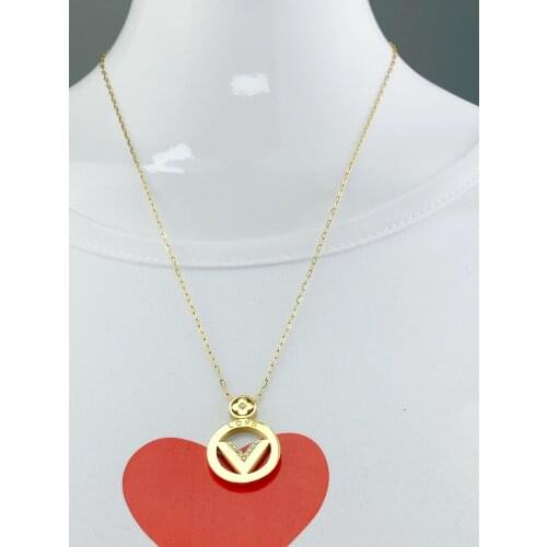 Necklace Jewelry Stainless Steel New Goddess Luxury Golden Color Luxe Fashion For Women Hot Sell V