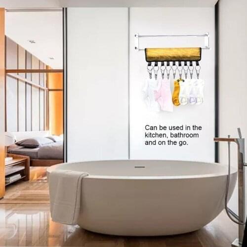 10 Clips Portable Folding Cloth Hanger Traveling Hook & Loop Rack Clothespin for Hat Scarf Home Accessories