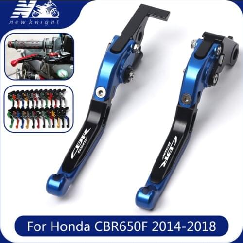 With Logo For Honda CBR650F 2014-2018 2017 2016 CNC Aluminum alloy Motorcycle Accessories Adjustable Foldable Brake Clutch Lever