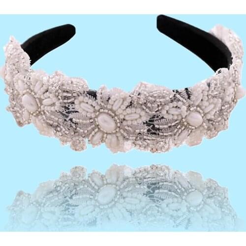 ZMS219-FG wedding rhinestone hair accessories bridal tiara headpieces silver rhinestone headband pearl hair band For hair