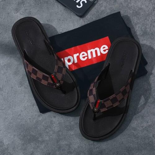 Designer Flip Flops Men Summer Sandals Slippers Bathroom Shoes Mens Flip Flops Men Leather For Sandals&slippers Male